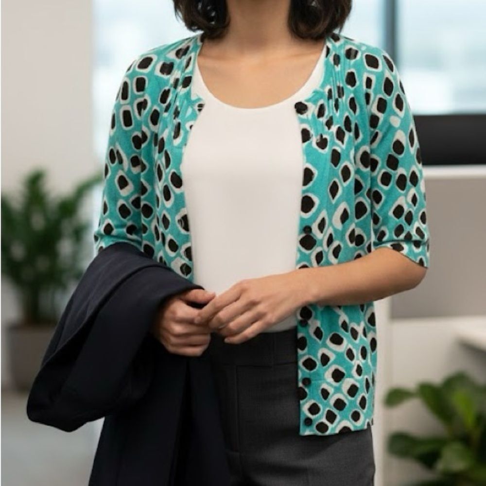 Charlotte Tarantola abstract dotted cardigan